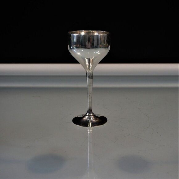 Vintage Cordial Cup Silverplated Liqueurs Glass 5" - Picture 1 of 7